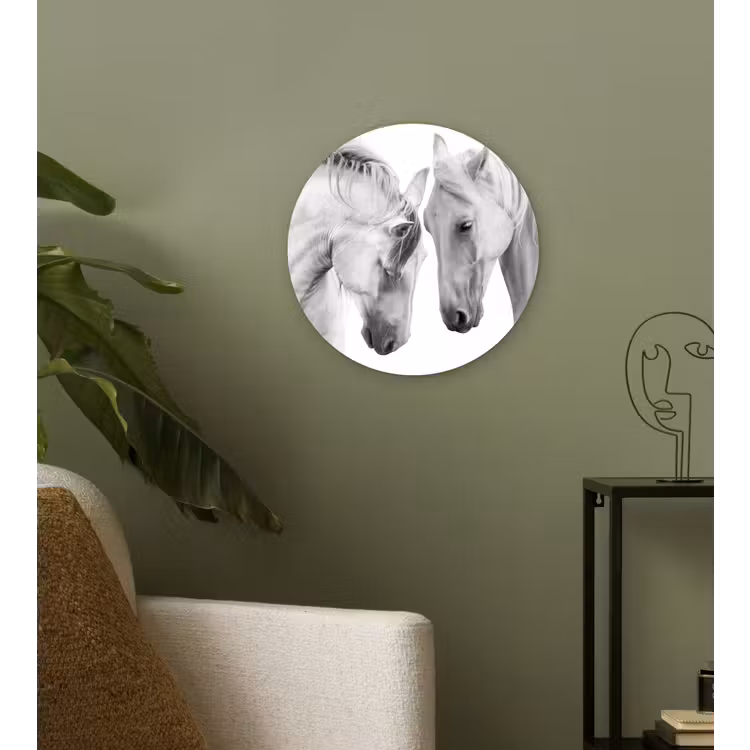Muurcirkel - Paard - Dieren - Portret - Wit — 3