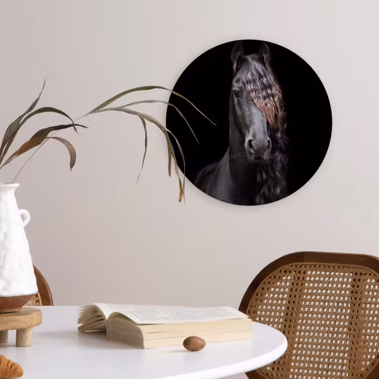 Muurcirkel - Paarden - Fries - Manen - Zwart - Dieren — 4