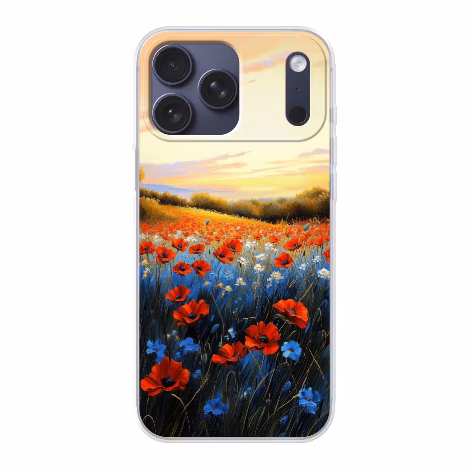 Telefoonhoesje Softcase - Klaproos - Bloemenveld - Kleurrijk — 1