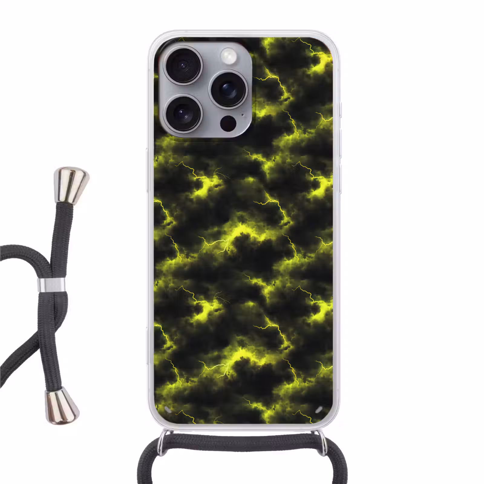 Telefoonhoesje met koord - Geel - Storm - Wolken — 1