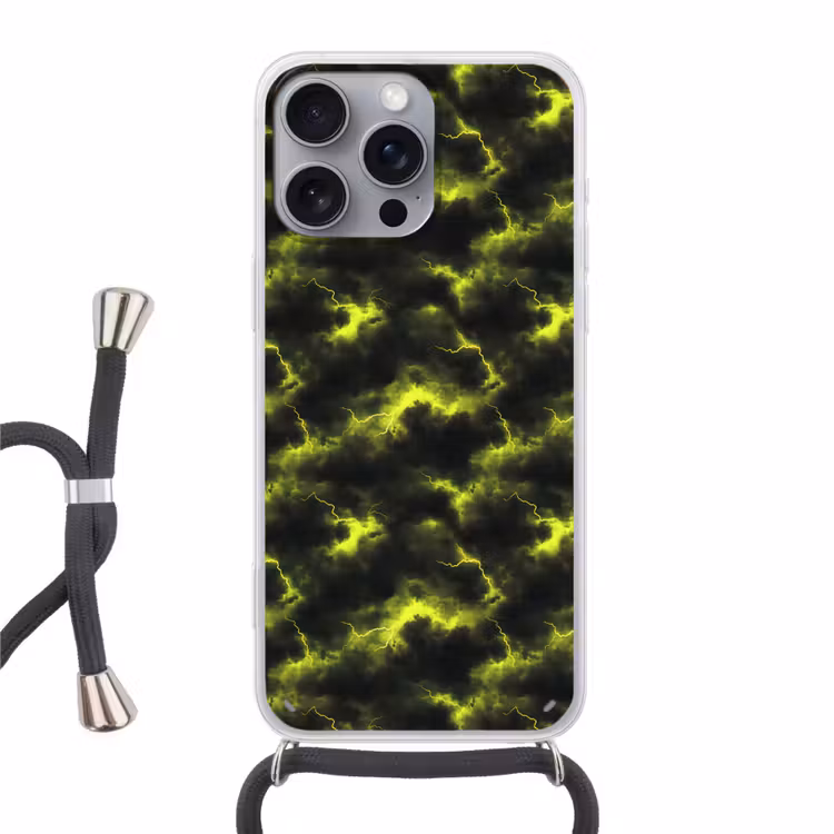 Telefoonhoesje met koord - Geel - Storm - Wolken — 1