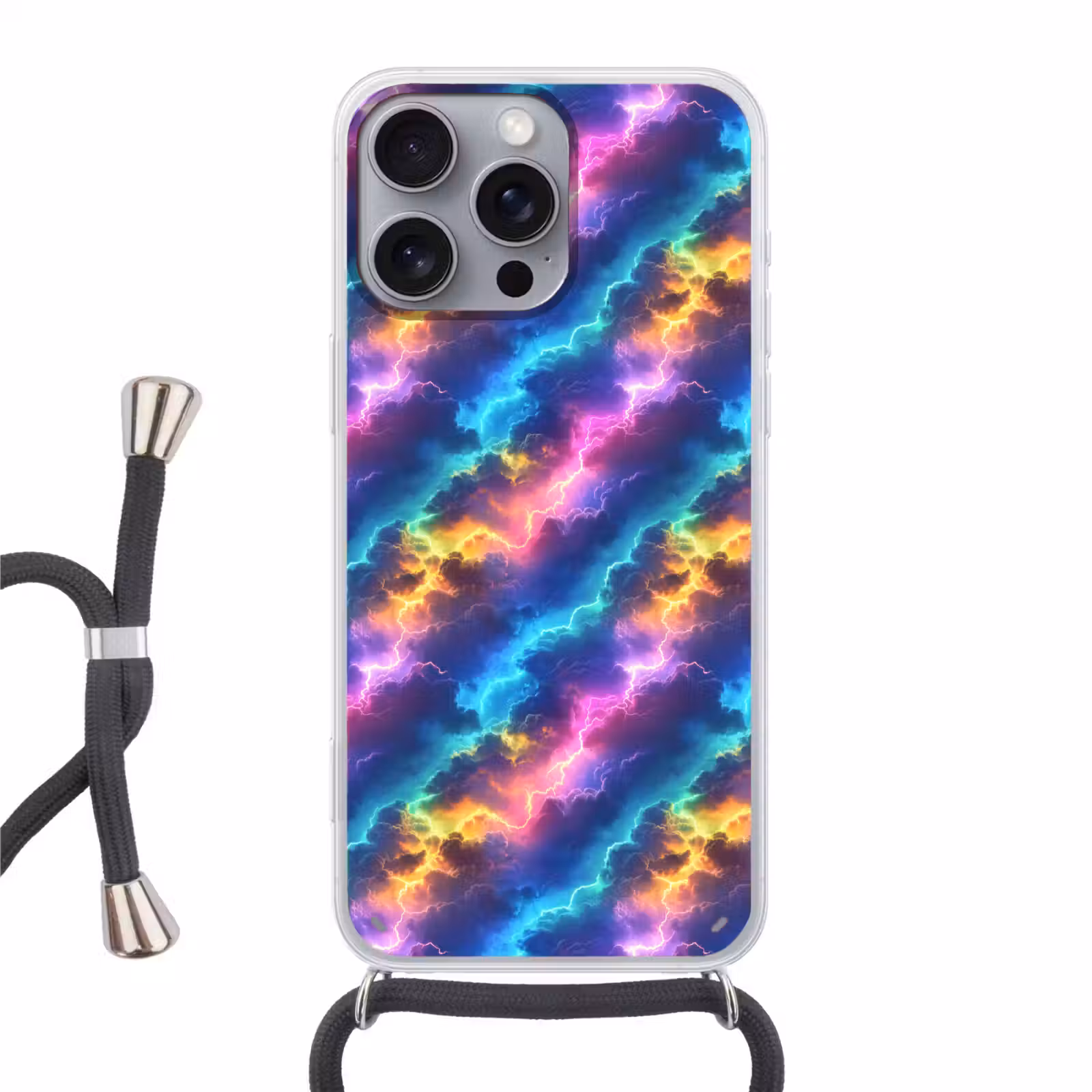 Telefoonhoesje met koord - Storm - Bliksem - Regenboog — 1