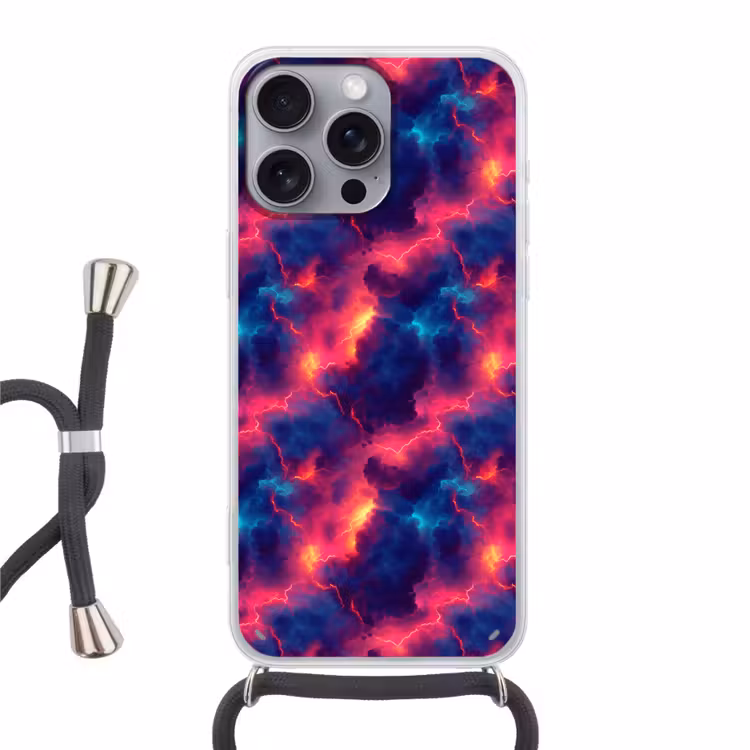 Telefoonhoesje met koord - Bliksem - Wolken - Kleurenrijk — 1