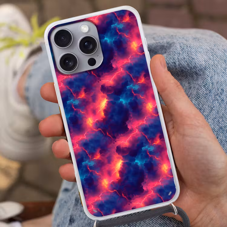 Telefoonhoesje met koord - Bliksem - Wolken - Kleurenrijk — 2