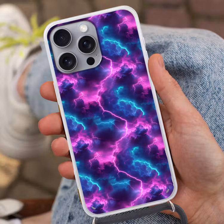 Telefoonhoesje met koord - Elektrisch - Neon - Lucht — 2