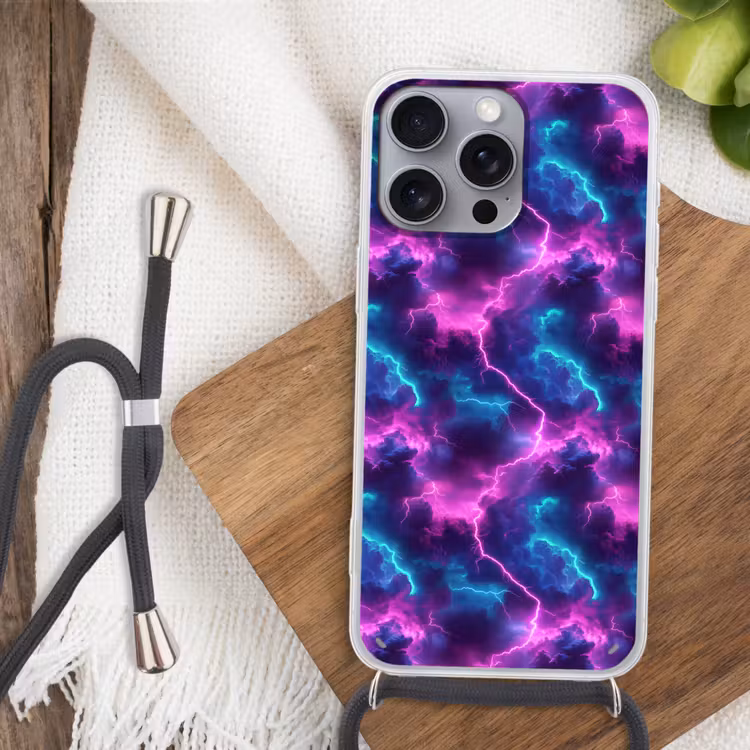 Telefoonhoesje met koord - Elektrisch - Neon - Lucht — 3