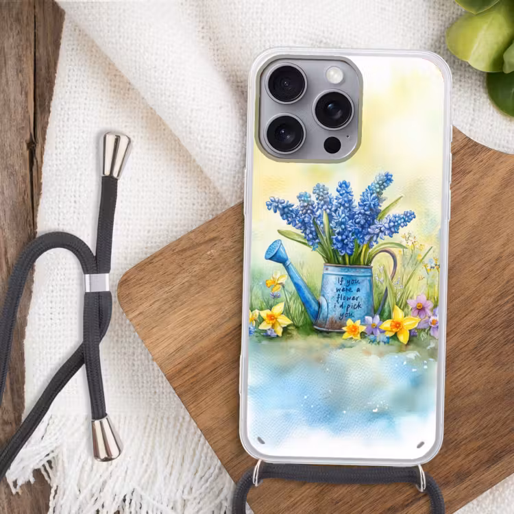 Telefoonhoesje met koord - Lavendelbloemen - Quote - Gieter — 3