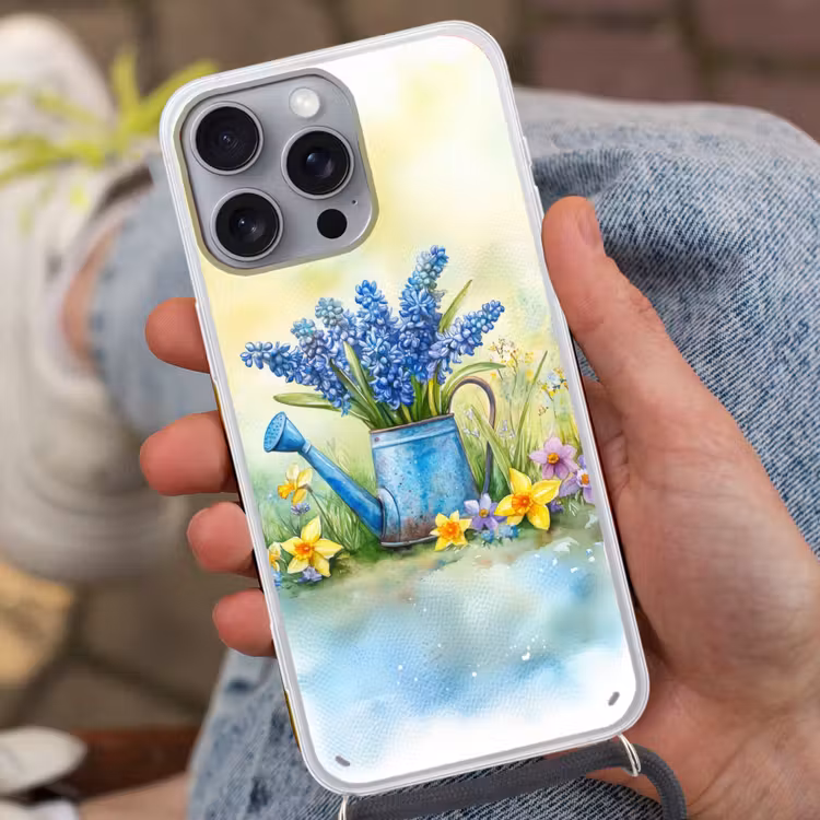 Telefoonhoesje met koord - Gieter - Lavendel - Bloesems — 2