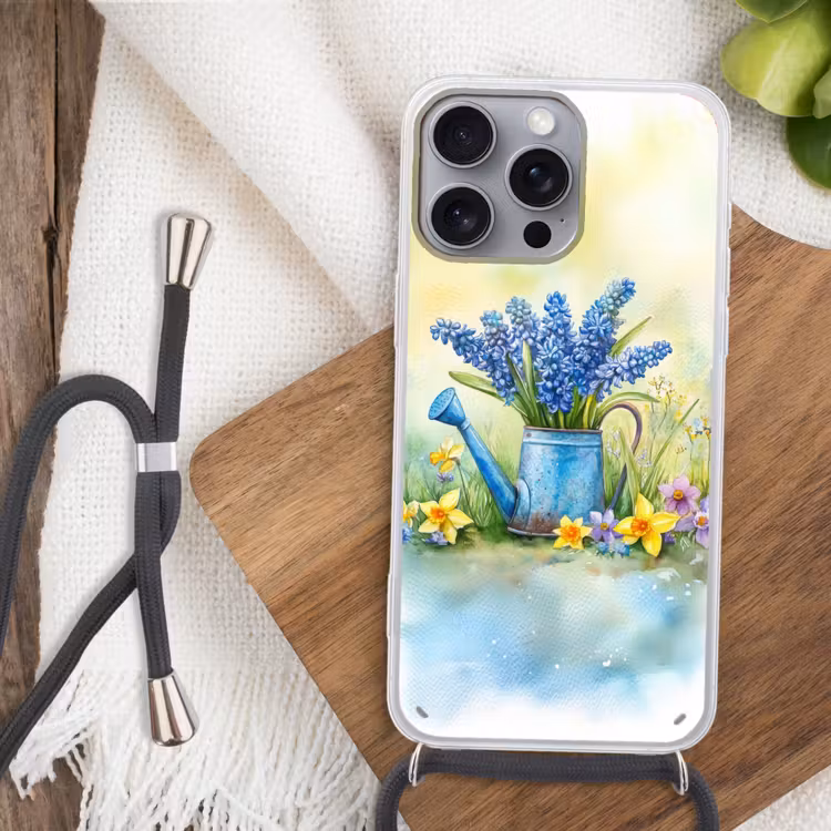 Telefoonhoesje met koord - Gieter - Lavendel - Bloesems — 3