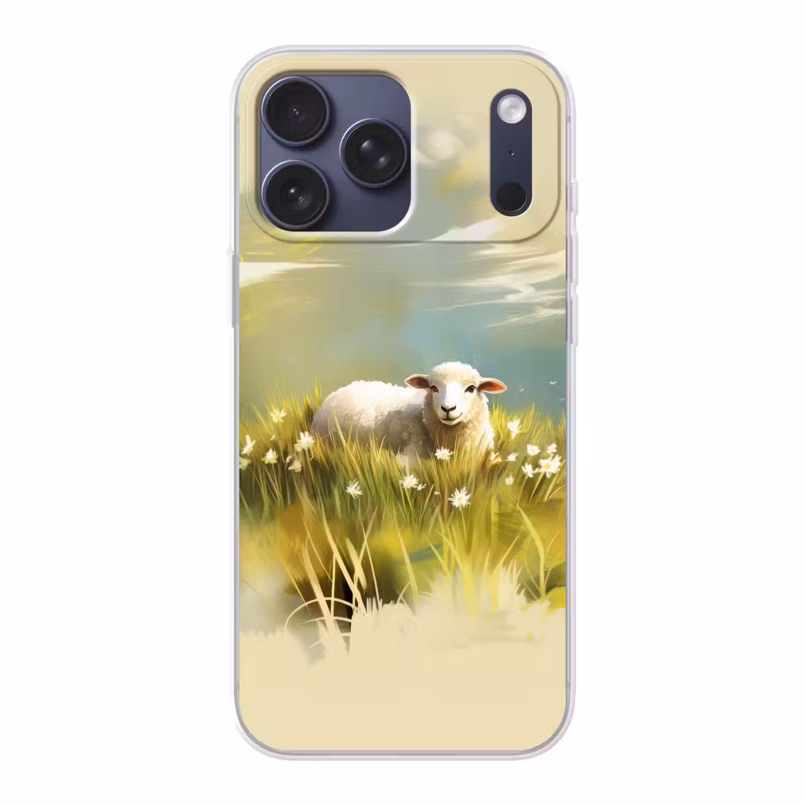 Telefoonhoesje Softcase - Schaap - Weide - Groen — 1