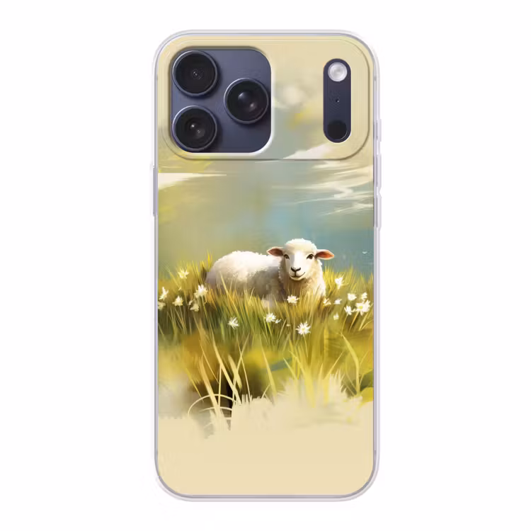 Telefoonhoesje Softcase - Schaap - Weide - Groen — 1
