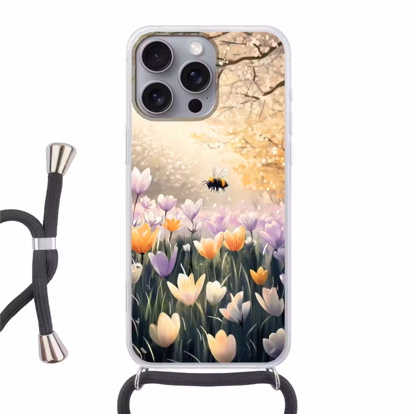 Telefoonhoesje met koord - Viooltjes - bij - Zonlicht — 1