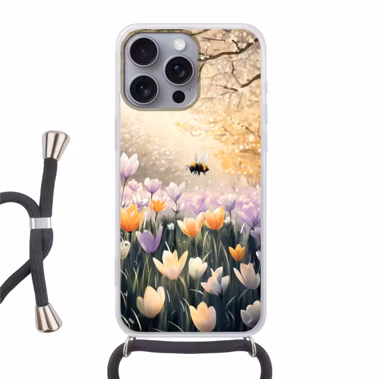 Telefoonhoesje met koord - Viooltjes - bij - Zonlicht — 1