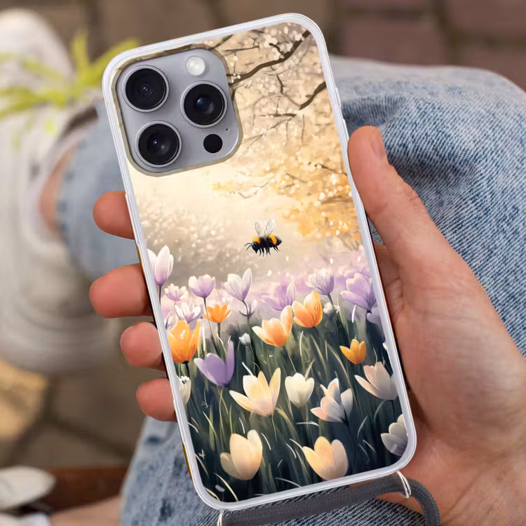 Telefoonhoesje met koord - Viooltjes - bij - Zonlicht — 2