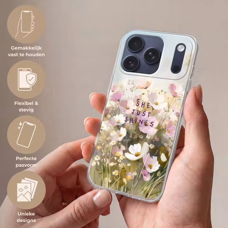 Telefoonhoesje Softcase - Quote - Bloemen - Schilderachtig — 4