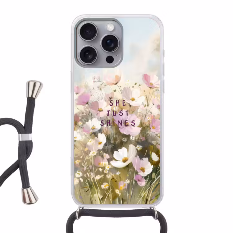 Telefoonhoesje met koord - Quote - Bloemen - Schilderachtig — 1