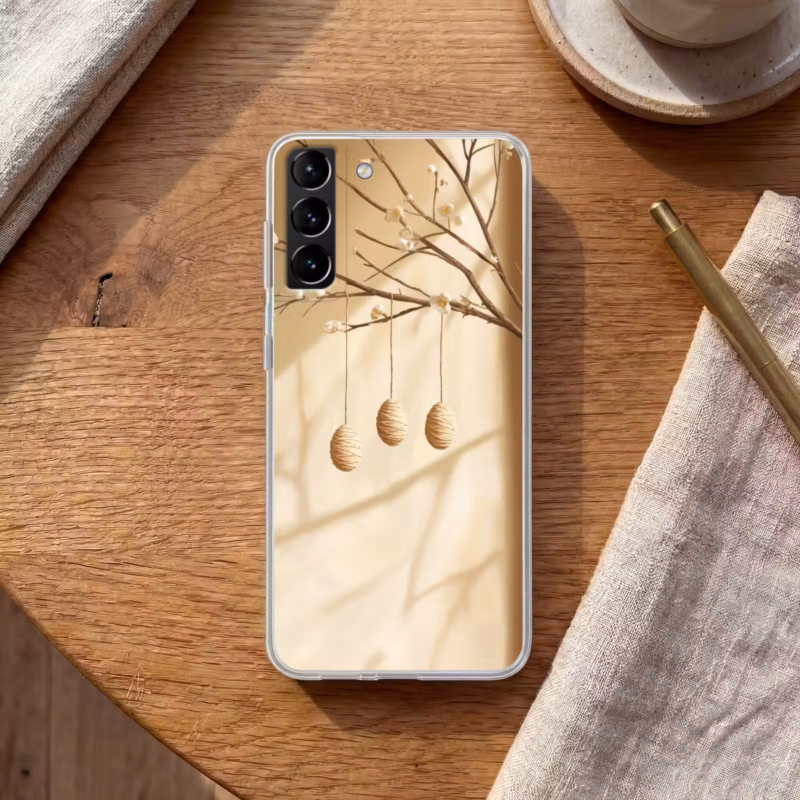 Telefoonhoesje Softcase - Beige - Paastak - Eieren — 1