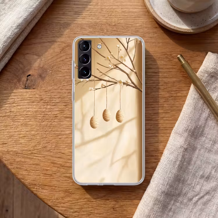 Telefoonhoesje Softcase - Beige - Paastak - Eieren — 1