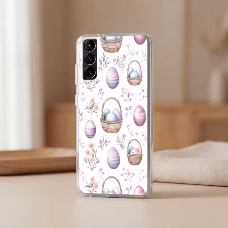 Telefoonhoesje Softcase - Bloemen - Paaseieren - Patroon — 2