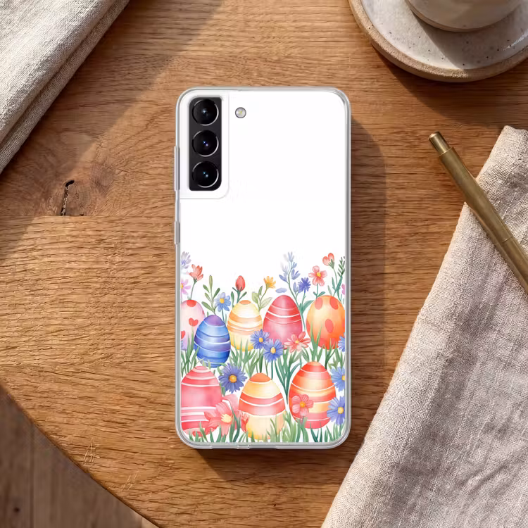 Telefoonhoesje Softcase - Bloementuin - Kleurrijk - Eieren — 1