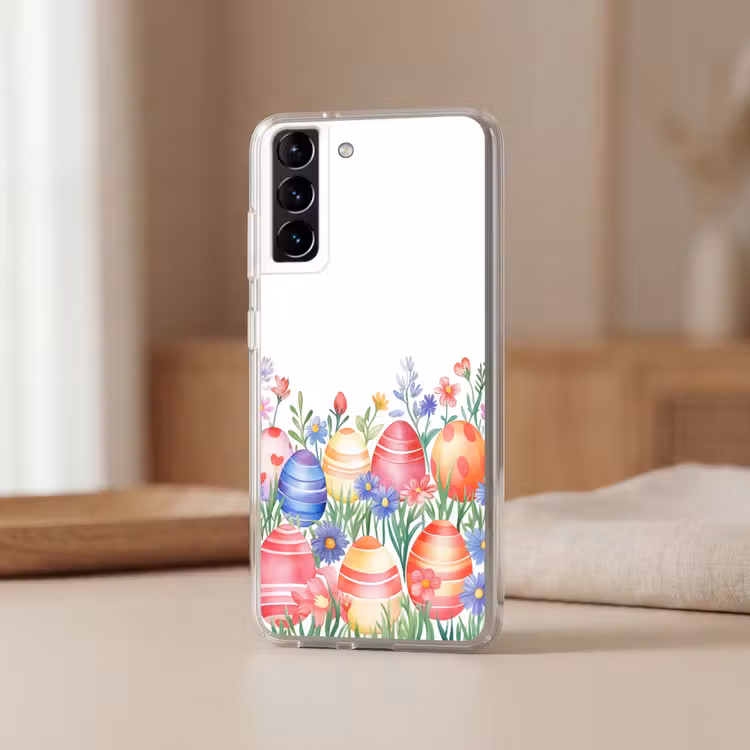 Telefoonhoesje Softcase - Bloementuin - Kleurrijk - Eieren — 2
