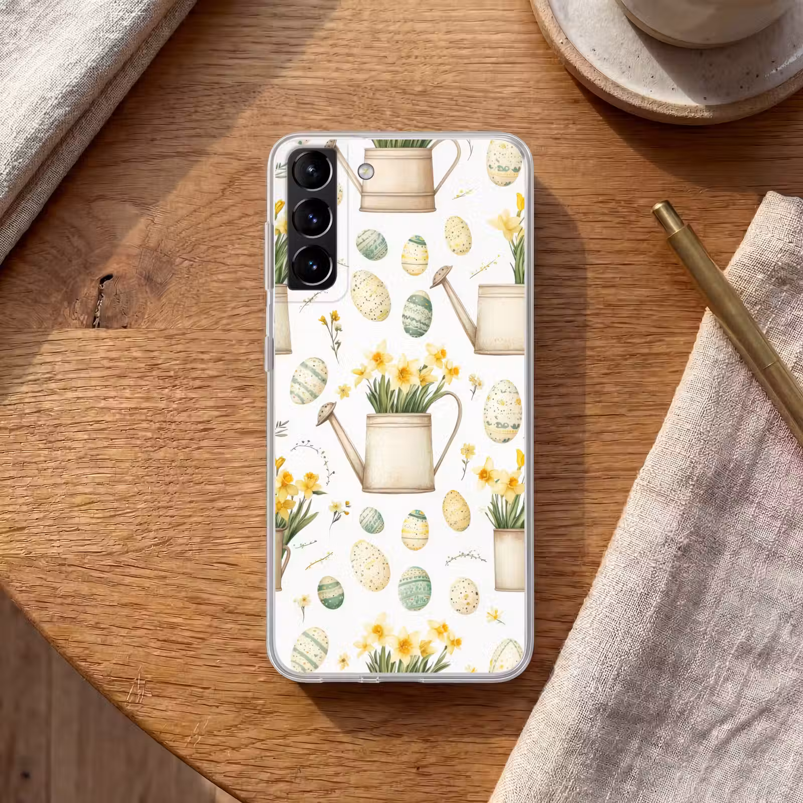 Telefoonhoesje Softcase - Gieter - Bloemen - Eieren — 1