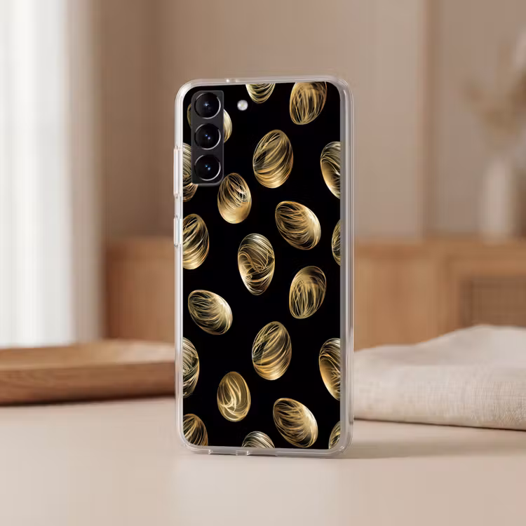 Telefoonhoesje Softcase - Eieren - Goud - Patroon — 2