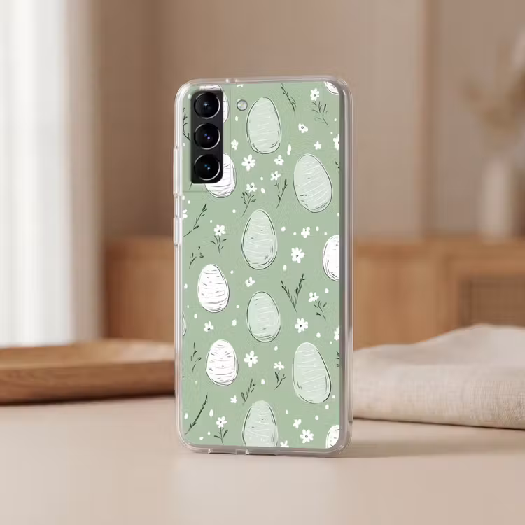 Telefoonhoesje Softcase - Groen - Eieren - Patroon — 2
