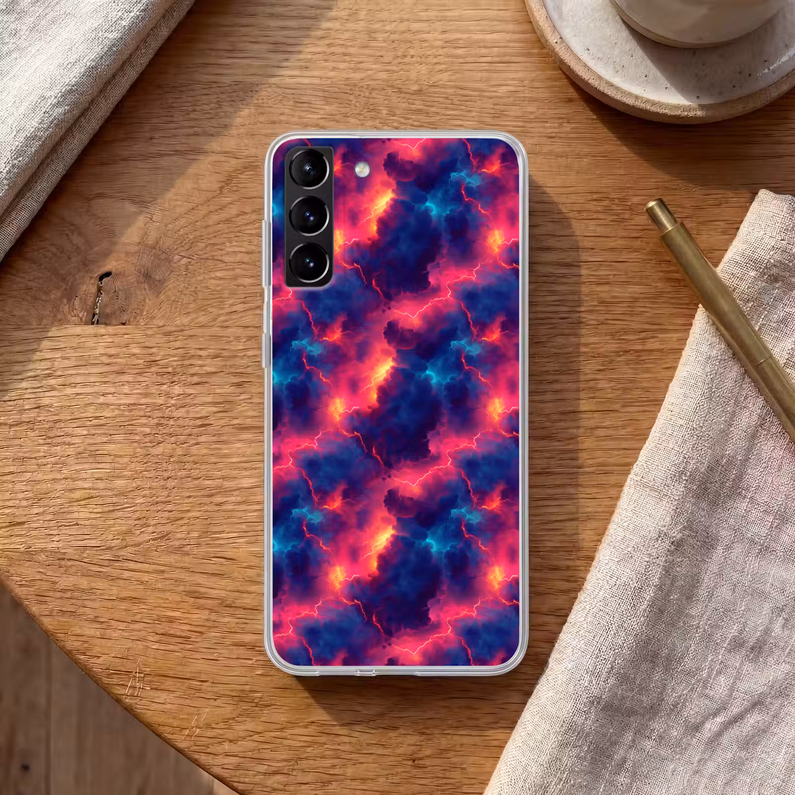Telefoonhoesje Softcase - Bliksem - Wolken - Kleurenrijk — 1