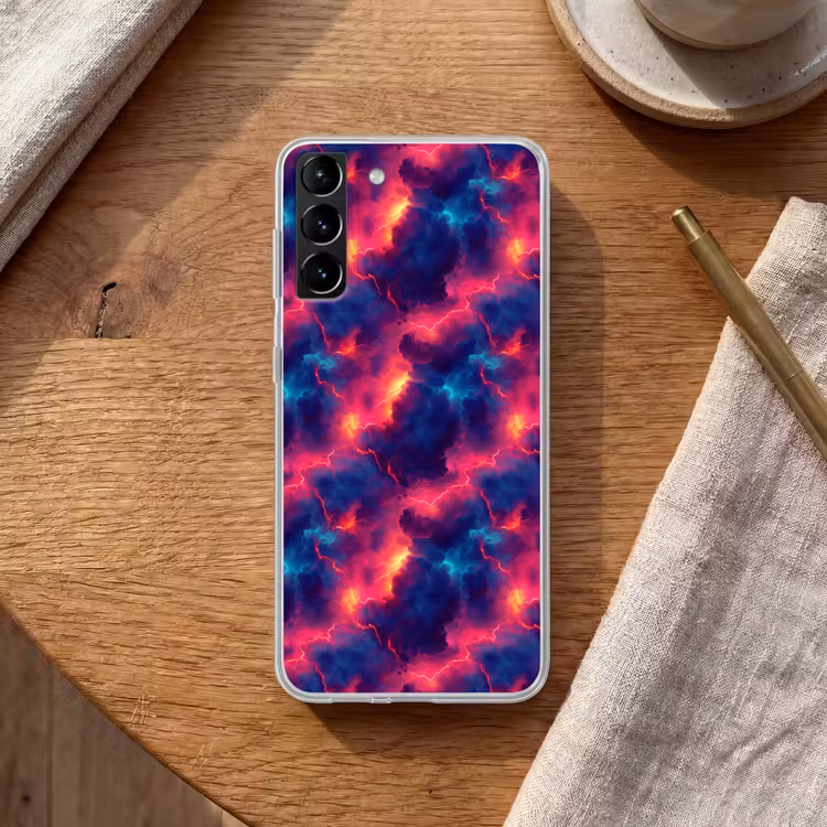Telefoonhoesje Softcase - Bliksem - Wolken - Kleurenrijk — 1