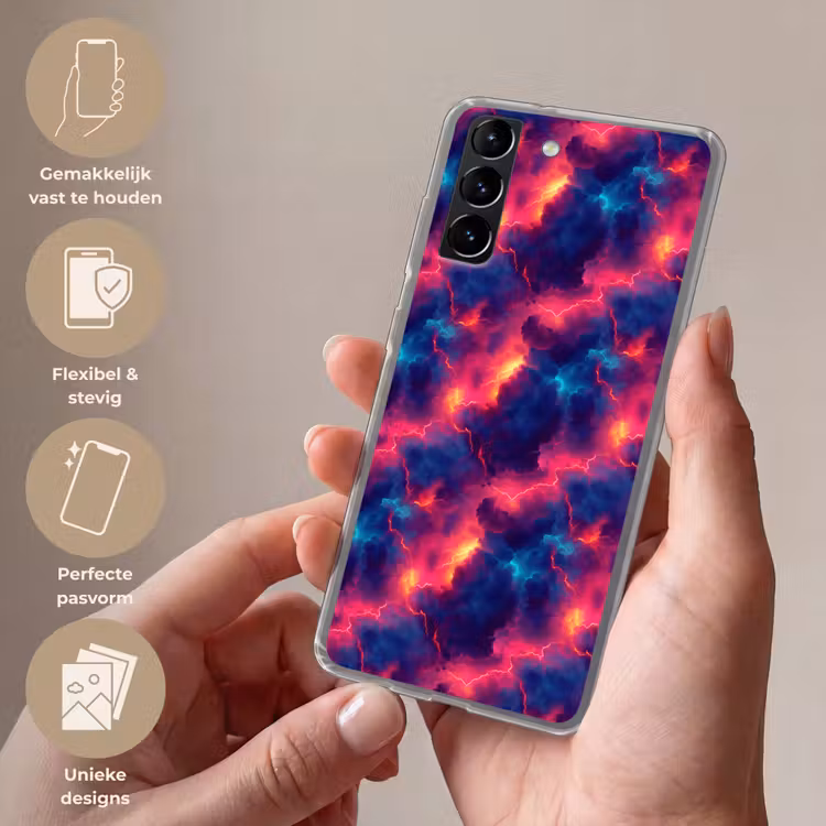 Telefoonhoesje Softcase - Bliksem - Wolken - Kleurenrijk — 3
