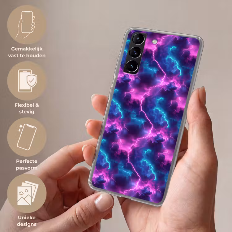 Telefoonhoesje Softcase - Elektrisch - Neon - Lucht — 3