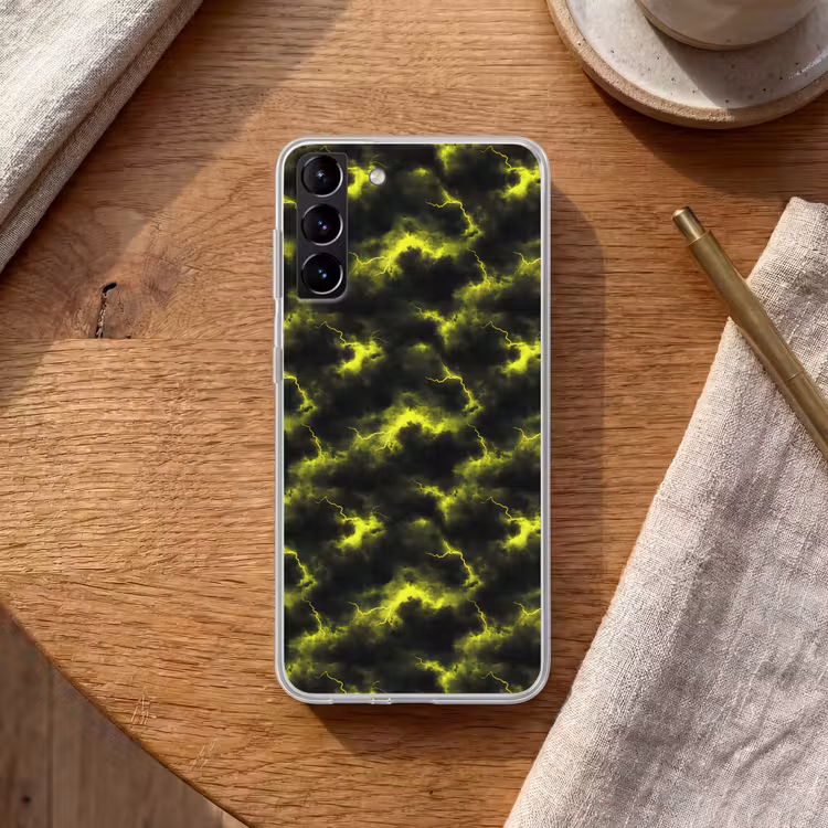 Telefoonhoesje Softcase - Geel - Storm - Wolken — 1