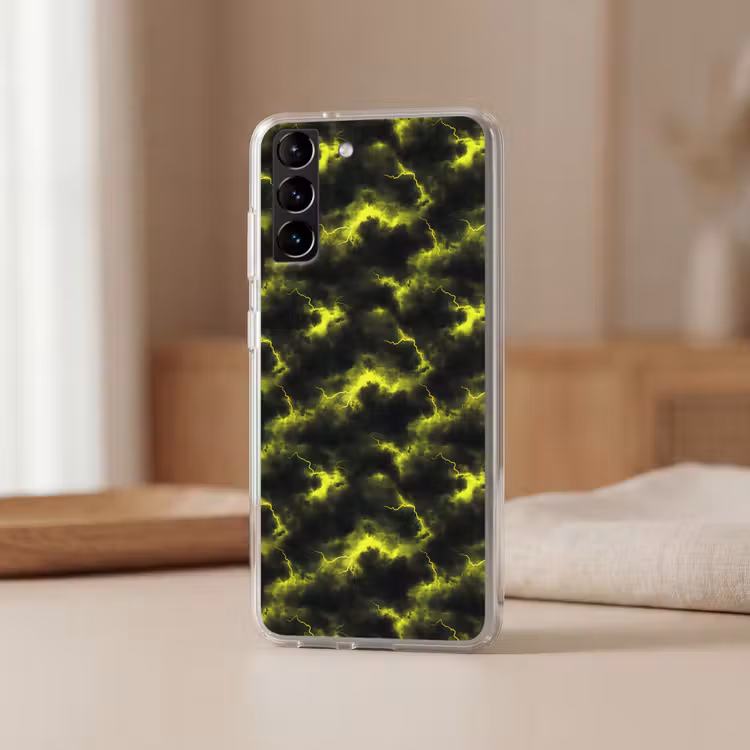 Telefoonhoesje Softcase - Geel - Storm - Wolken — 2
