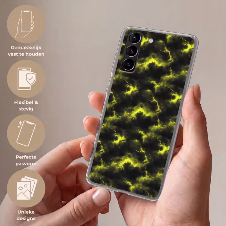 Telefoonhoesje Softcase - Geel - Storm - Wolken — 3