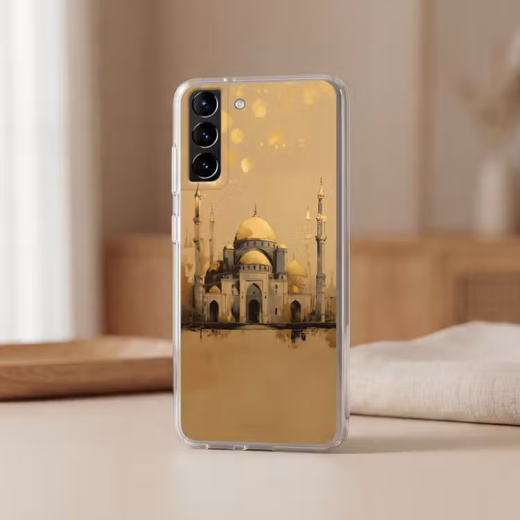 Telefoonhoesje Softcase - Goud - Abstracte penseelstreken - Moskee — 2