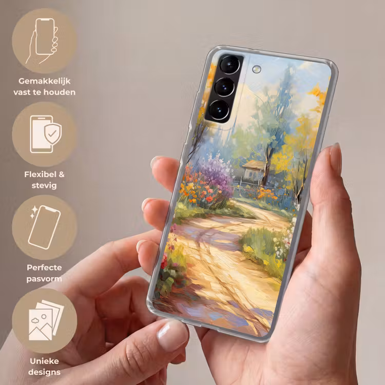 Telefoonhoesje Softcase - Bloemen - Bomen - Kunst - Watercolor — 3