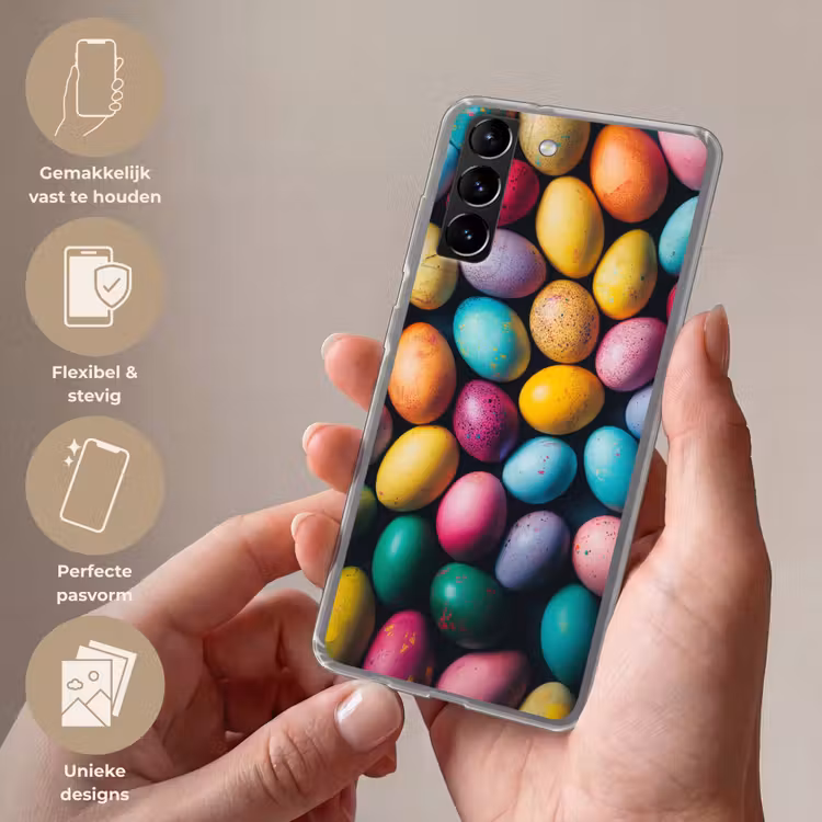 Telefoonhoesje Softcase - Kleurrijk - Paaseitjes - Spetters — 3