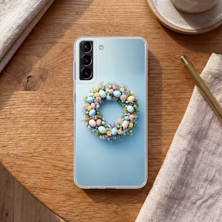 Telefoonhoesje Softcase - Krans - Eieren - Bloemen — 1