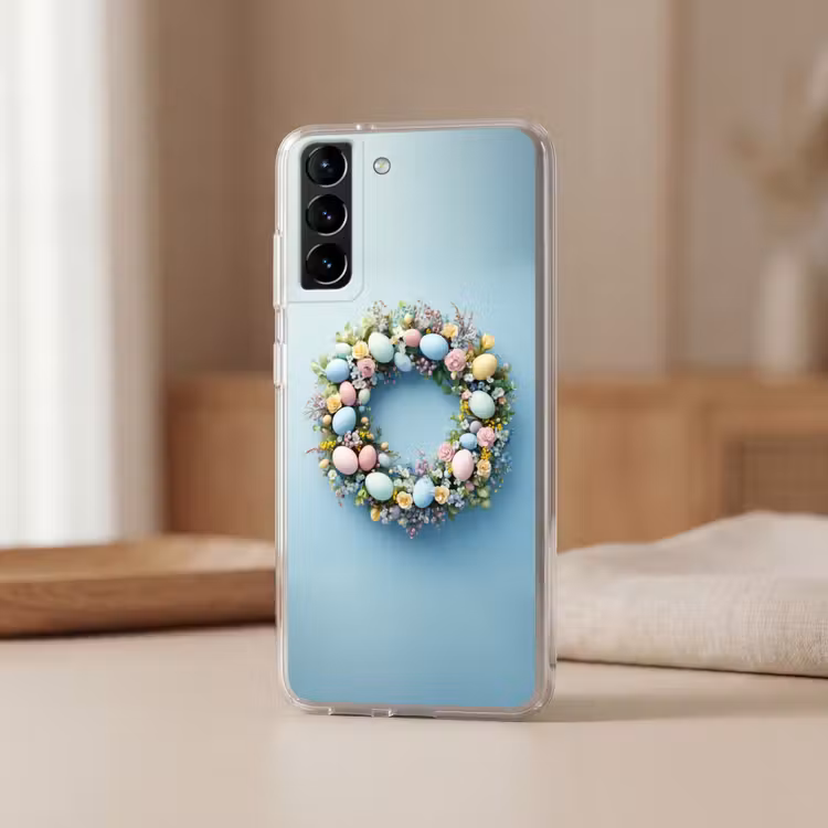 Telefoonhoesje Softcase - Krans - Eieren - Bloemen — 2