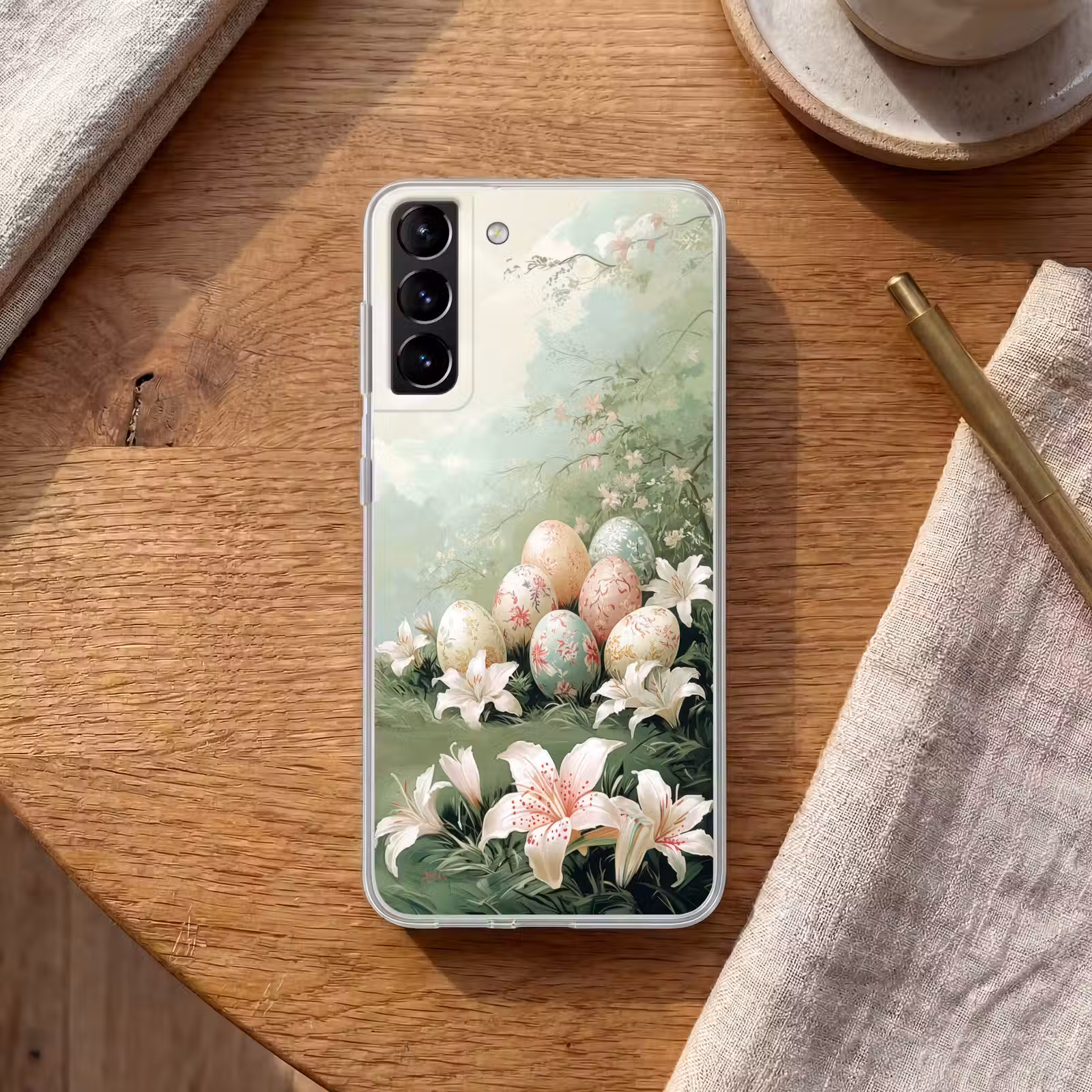 Telefoonhoesje Softcase - Paaseieren - Pasteltinten - Bloemen — 1
