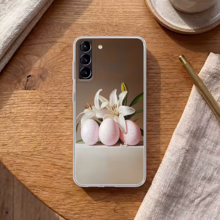 Telefoonhoesje Softcase - Lelies - Eieren - Pasen — 1