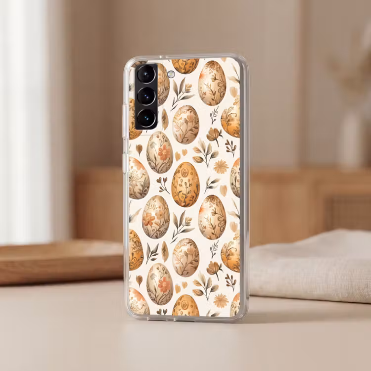 Telefoonhoesje Softcase - Paaseieren - Bruin - Bloemen — 2