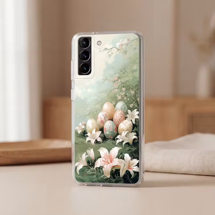 Telefoonhoesje Softcase - Paaseieren - Pasteltinten - Bloemen — 2