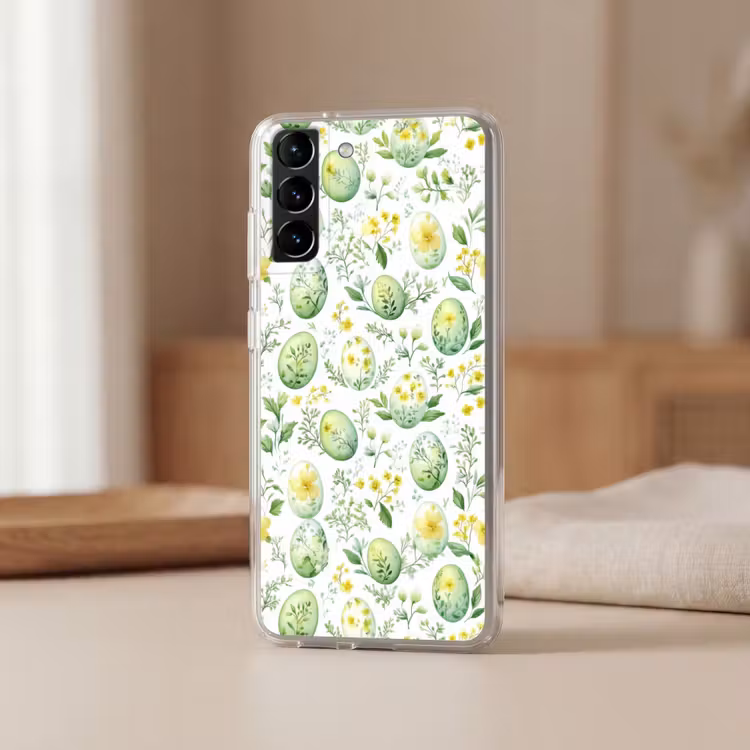 Telefoonhoesje Softcase - Patroon - Groen - Eieren — 2