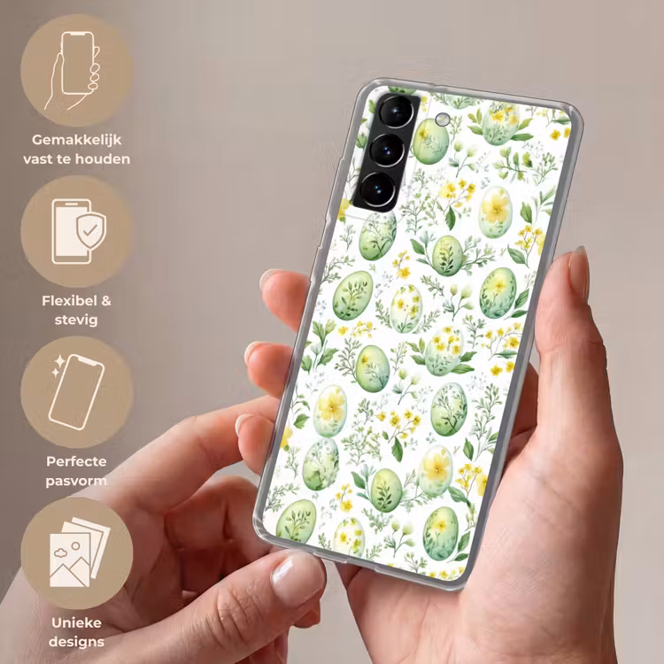 Telefoonhoesje Softcase - Patroon - Groen - Eieren — 3
