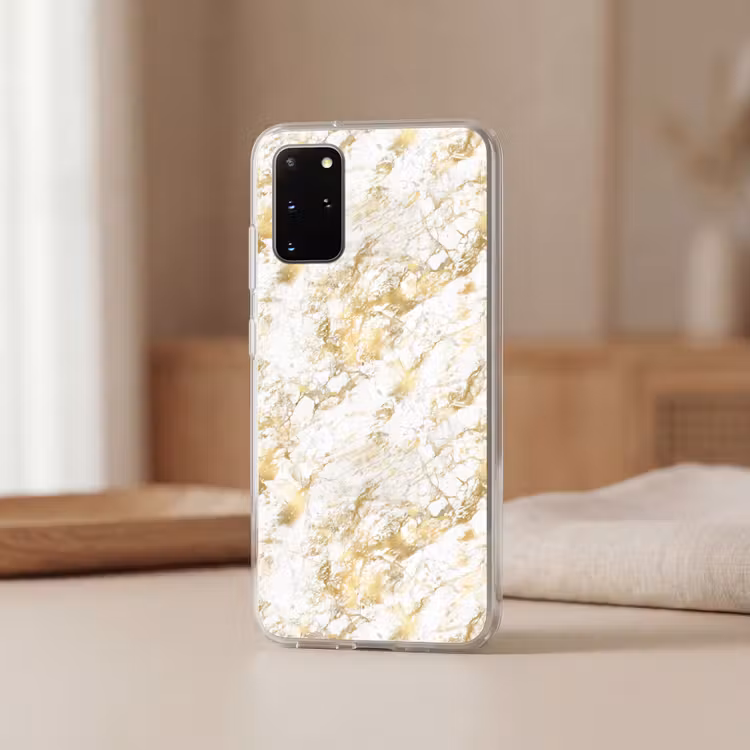 Telefoonhoesje Softcase - Marmer - Goud - Structuur — 2