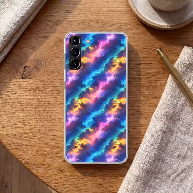 Telefoonhoesje Softcase - Storm - Bliksem - Regenboog — 1