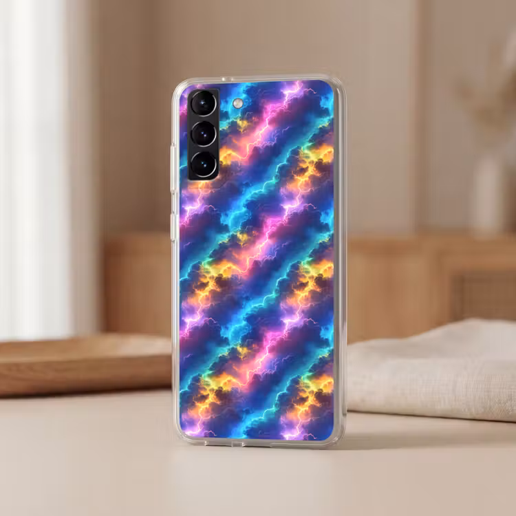 Telefoonhoesje Softcase - Storm - Bliksem - Regenboog — 2