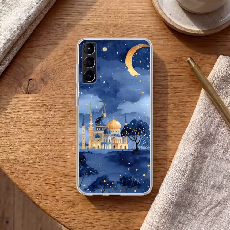 Telefoonhoesje Softcase - Sterrenhemel - Goud - Moskee — 1